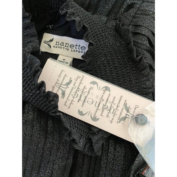 NWT Nanette Lepore Pleated Blouson Dress Sleeveless Very Black Knee Leng… - Picture 8 of 8